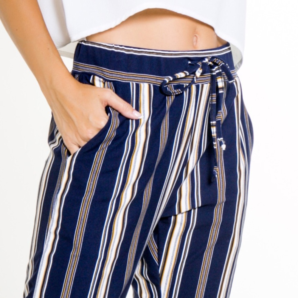 NWT Navy Stripes Joggers MADE IN USA - Picture 6 of 8